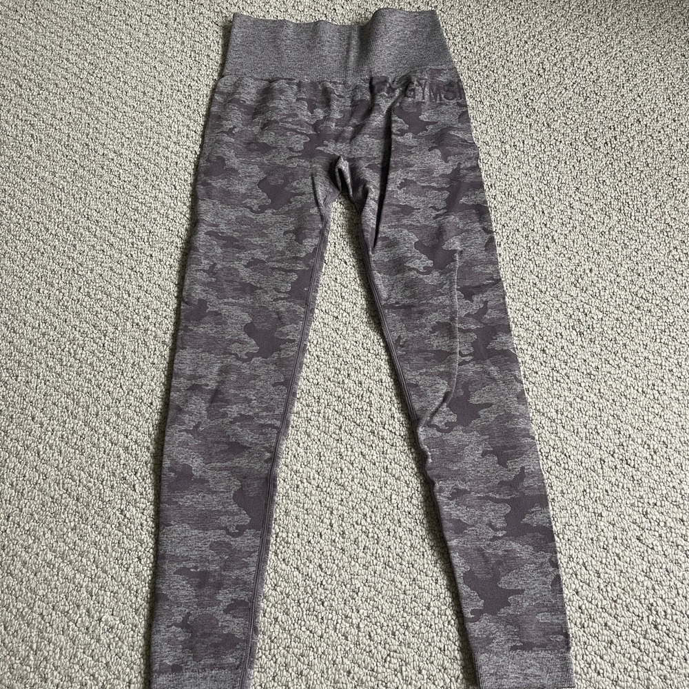 EUC Purple Camo Seamless Gymshark leggings